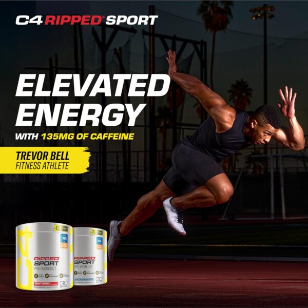 C4 Ripped Sport Pre Workout Powder Arctic Snow Cone - Image 5