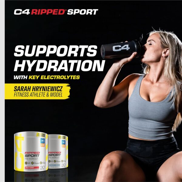 C4 Ripped Sport Pre Workout Powder Arctic Snow Cone - Image 6