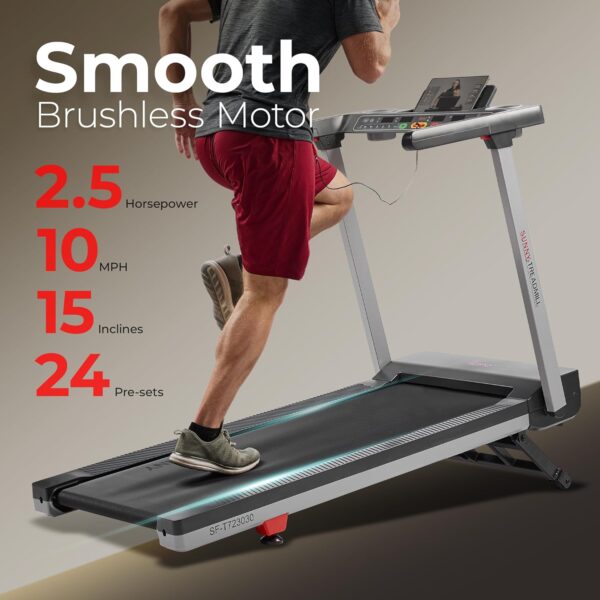 Sunny Health & Fitness Premium Foldable Treadmill for Home - Image 2